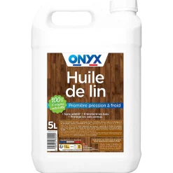 Huile de lin entretien, protection bois, carrelages, tomettes Onyx 1L