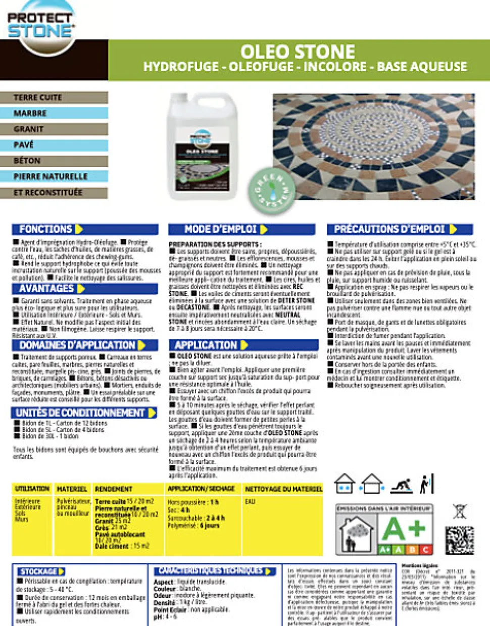 Hydrofuge Travertin & Terrasse - Imperméabilisant Oléofuge Pierre Naturelle, Béton Protection Longue Durée Int/Ext 5L (100m²)