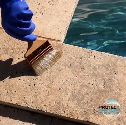 Hydrofuge Travertin & Terrasse - Imperméabilisant Oléofuge Pierre Naturelle, Béton Protection Longue Durée Int/Ext 5L (100m²)