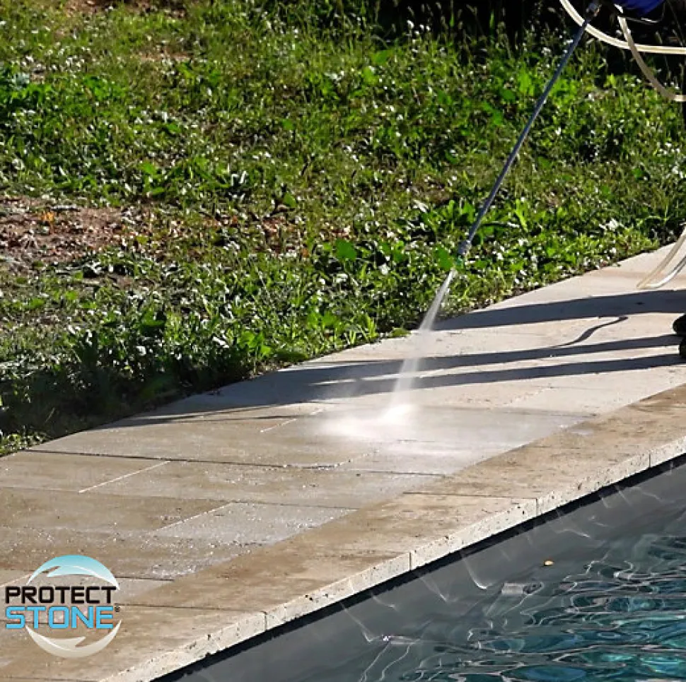 Hydrofuge Travertin & Terrasse - Imperméabilisant Oléofuge Pierre Naturelle, Béton Protection Longue Durée Int/Ext 5L (100m²)