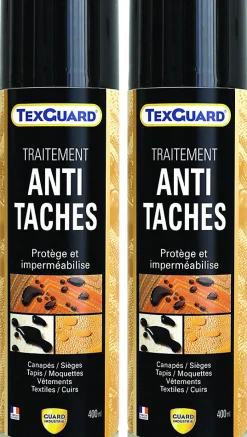 Imperméabilisant Tissu et Cuir Antitache TEXGUARD 2 Aérosols Velours Hydrofuge Incolore et Invisible Canapé Tapis Rideau Moquette