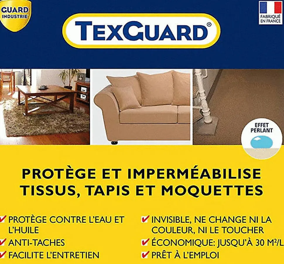 Imperméabilisant Tissu et Cuir Antitache TEXGUARD 2 Aérosols Velours Hydrofuge Incolore et Invisible Canapé Tapis Rideau Moquette