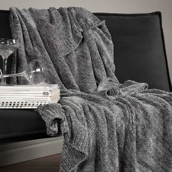 Jeté de canapé en polyester chenille Ally 170x130 cm