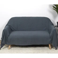 Jeté de canapé gaufré 170x250 cm anthracite