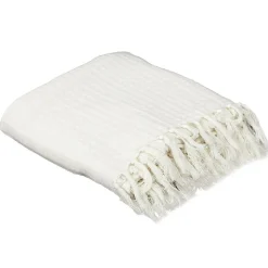 Jeté de canapé gaufré 170x250 cm ivoire