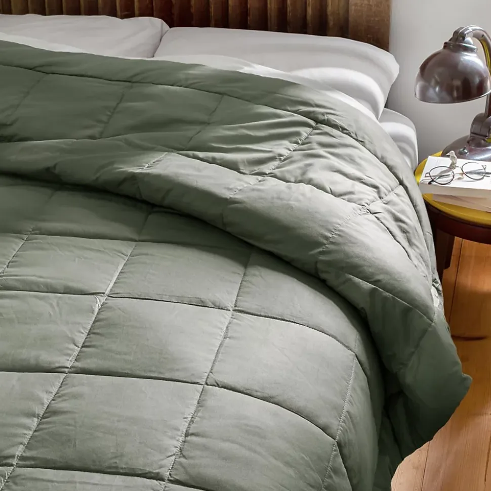 Jeté de lit - Effet duvet (160x240 cm - Kaki)