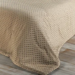 Jeté de lit à petits pompons (230x250 cm - Beige)