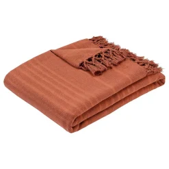 Jeté de lit Anjali 220x160 terracotta en coton - Atmosphera