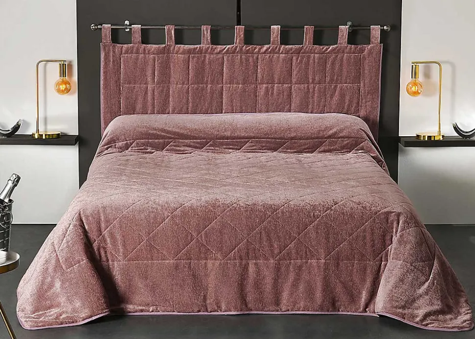 Jeté de lit aspect velours (180x240 cm - Rose Clair)