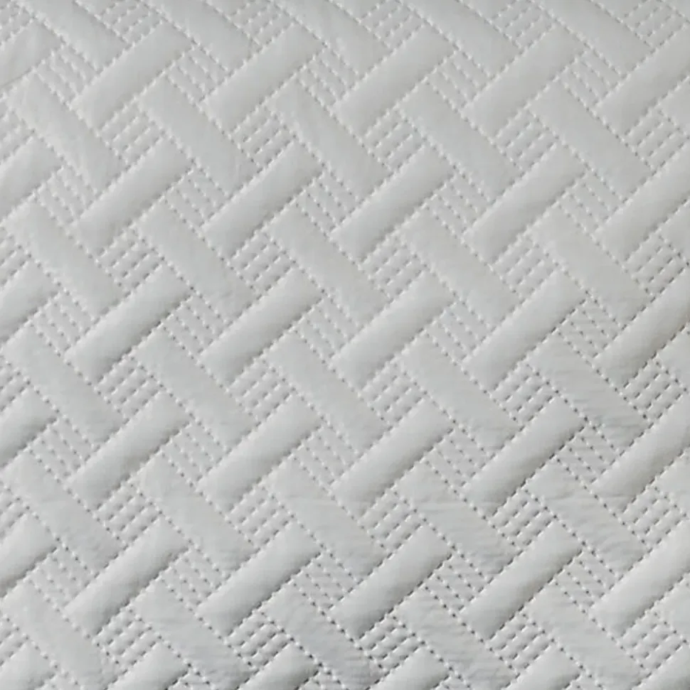 Jeté de lit aux formes géométriques surpiquées (180x240 cm - Ecru)