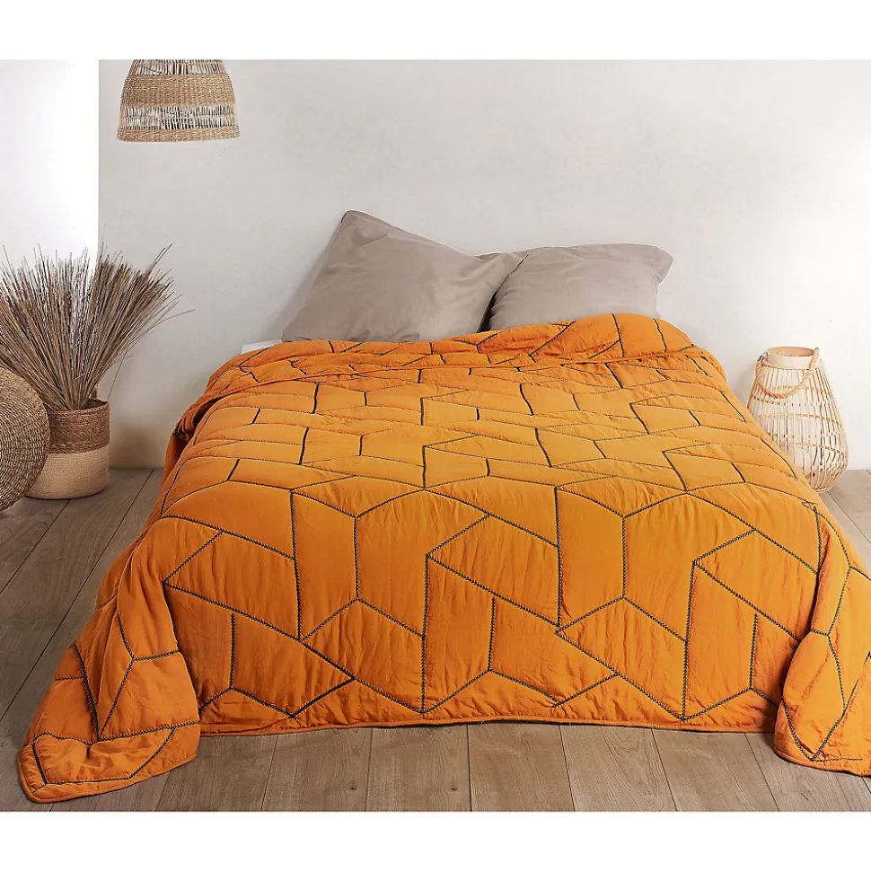 Jeté de lit Calisson (250x260 cm - Orange)