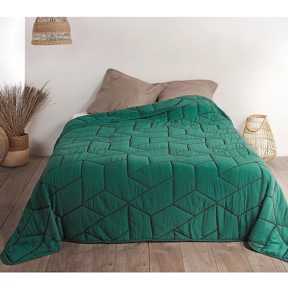 Jeté de lit Calisson (150x200 cm - Vert emeraude)