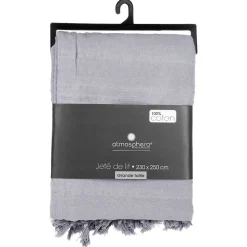 Jeté de lit en coton - gris clair 230x250 cm - Atmosphera