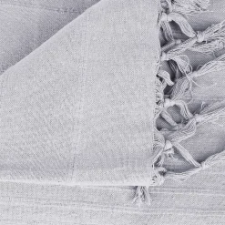 Jeté de lit en coton - gris clair 230x250 cm - Atmosphera