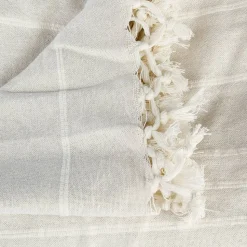 Jeté de lit en coton - ivoire 230x250 cm - Atmosphera