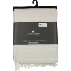 Jeté de lit en coton - ivoire 230x250 cm - Atmosphera