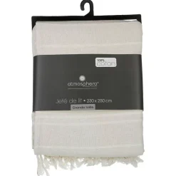 Jeté de lit en coton - ivoire 230x250 cm - Atmosphera