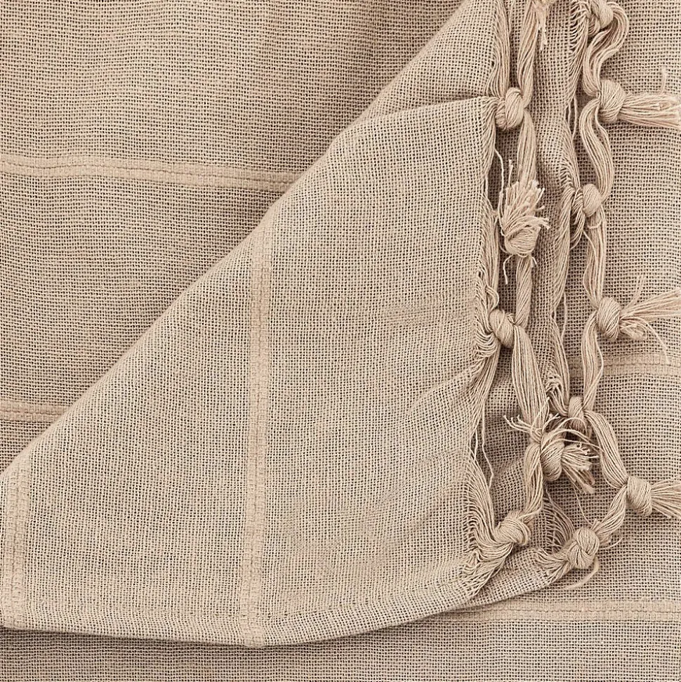 Jeté de lit en coton - lin 160x220 cm - Atmosphera