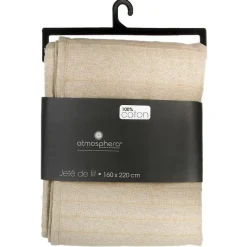 Jeté de lit en coton - lin 160x220 cm - Atmosphera