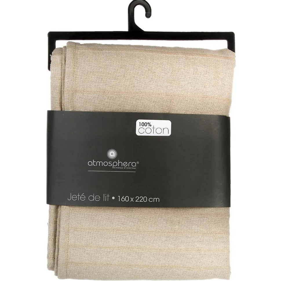 Jeté de lit en coton - lin 160x220 cm - Atmosphera