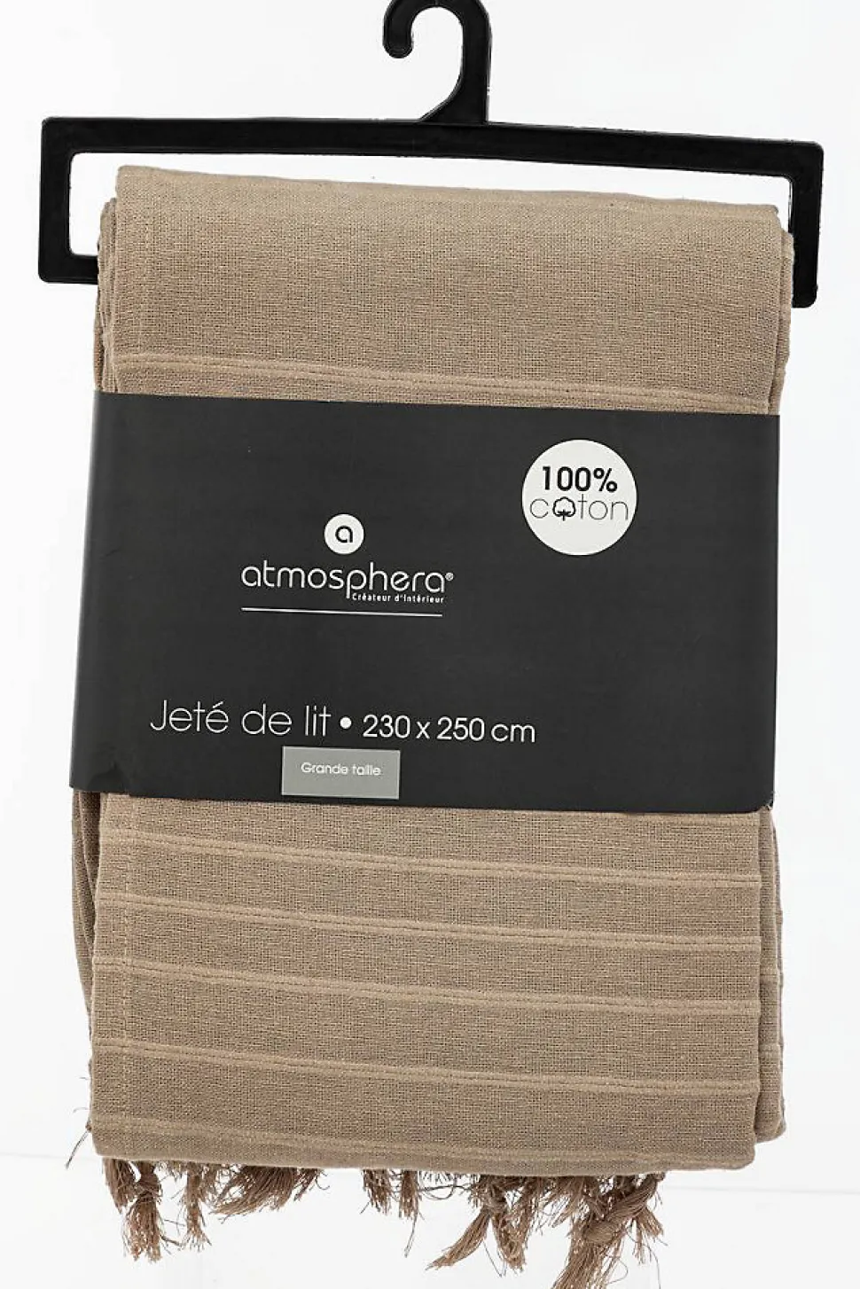Jeté de lit en coton - lin 230x250 cm - Atmosphera