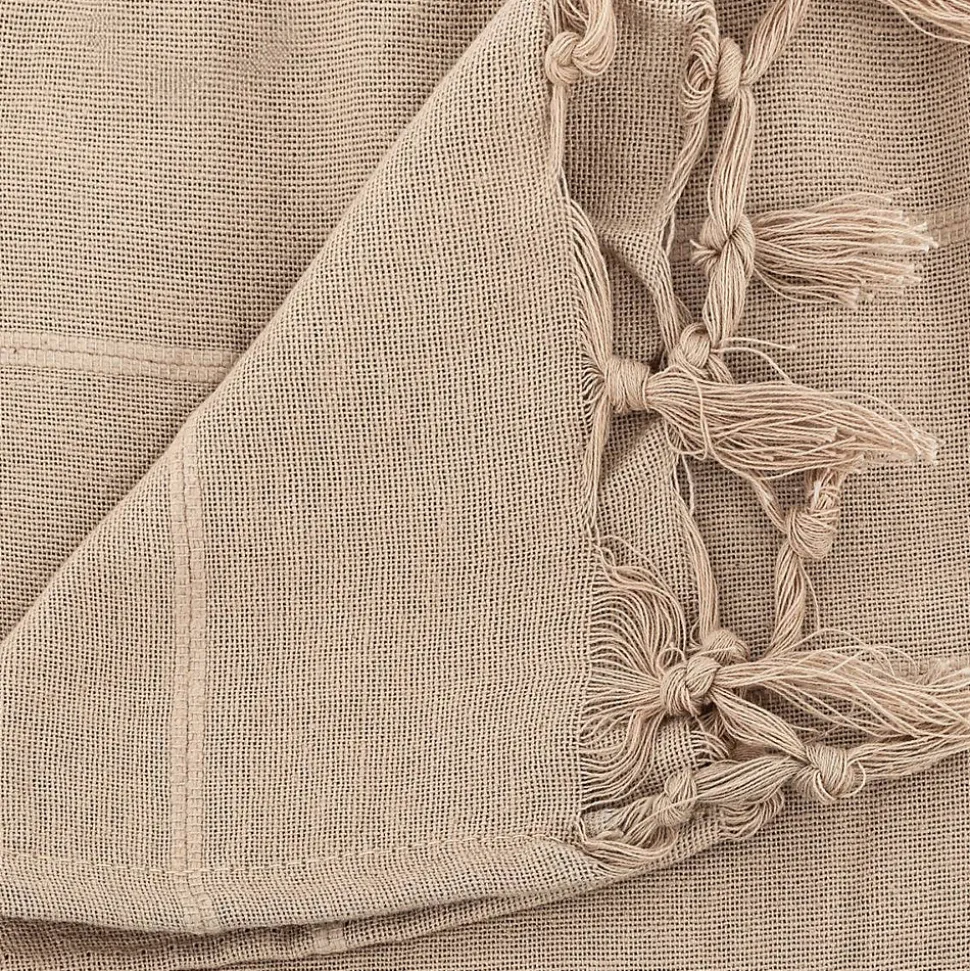 Jeté de lit en coton - lin 230x250 cm - Atmosphera