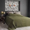 Jeté de lit matelassé et uni (250x260 cm - Vert foncé)