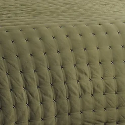 Jeté de lit matelassé et uni (150x200 cm - Vert foncé)