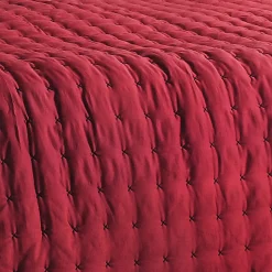 Jeté de lit matelassé et uni (250x260 cm - Rouge)