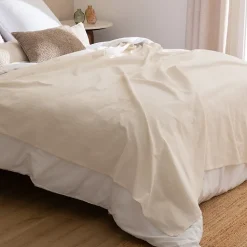 Jeté de lit Pollie coton 150x200cm- Beige- Atmosphera