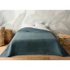 Jeté de lit uni 100% polyester "Hawai" - 230x250cm - Bleu marine
