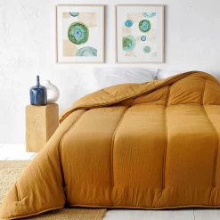 Jeté de lit uni (230x250 cm - Jaune Curry)