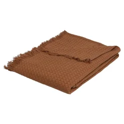 Jeté de lit Widdy coton 130x180cm rose terracotta - Atmosphera