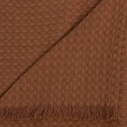 Jeté de lit Widdy coton 130x180cm rose terracotta - Atmosphera