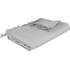 Jeté de lit 160x220 gris clair coton
