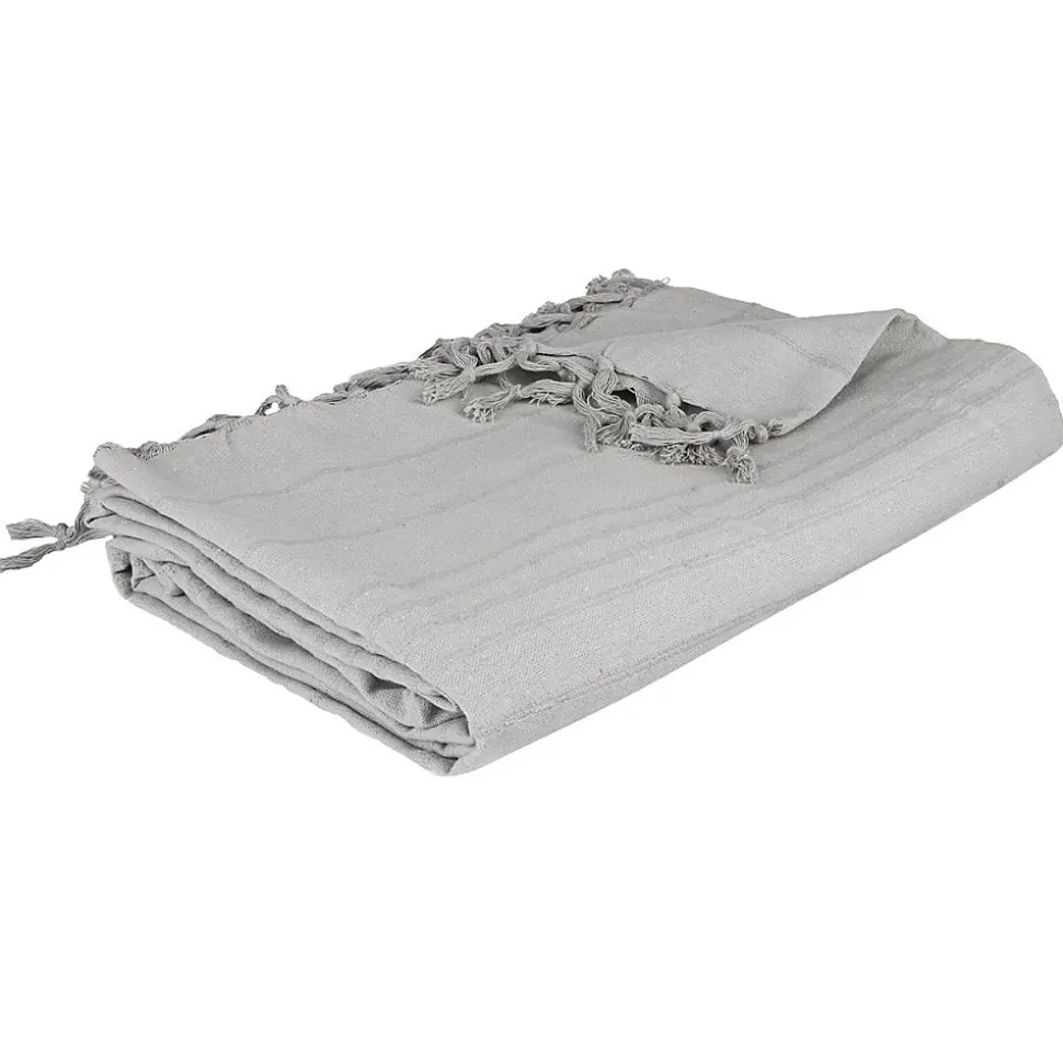 Jeté de lit 160x220 gris clair coton