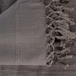 Jeté de lit 230x250 gris coton