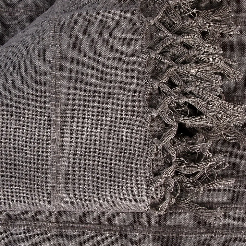 Jeté de lit 230x250 gris coton