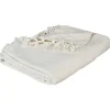 Jeté de lit 160x220 ivoire coton