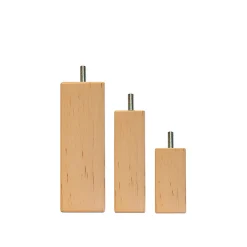 Jeu de 4 pieds de lit carrés en bois Hauteur 20 cm