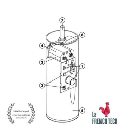 Jeu de pieds de lit cylindriques Hauteur 16 cm (2 lumineux + 2 métal Gris)