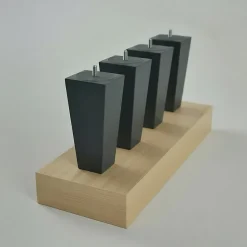 Jeu de pieds de lit triangulaires Gris Hauteur 16 cm (lot de 4)