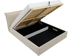 John - lit coffre - 140x200 cm - en velours - sommier inclus - Best Mobilier