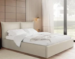 John - lit coffre - 140x200 cm - en velours - sommier inclus - Best Mobilier