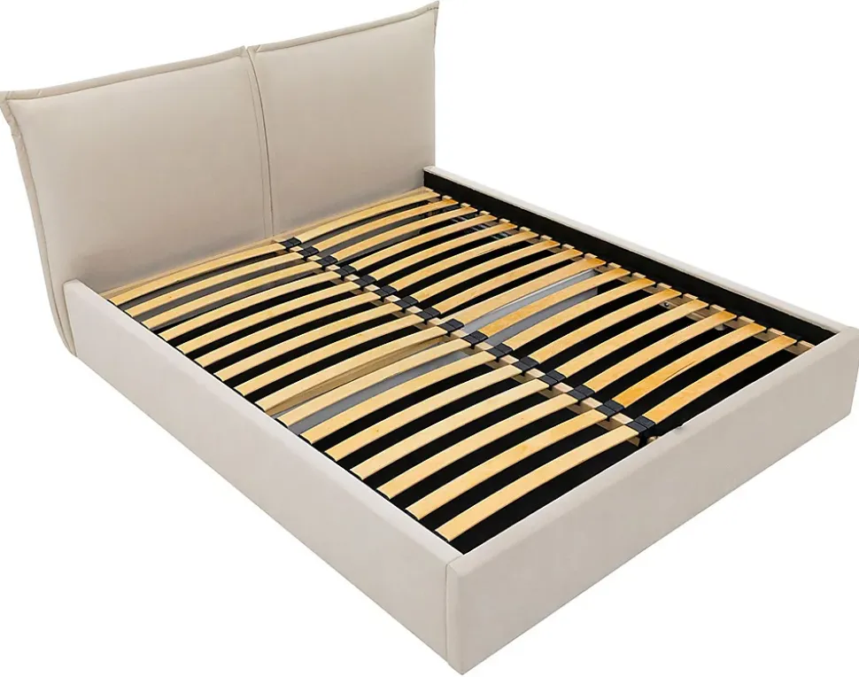 John - lit coffre - 140x200 cm - en velours - sommier inclus - Best Mobilier