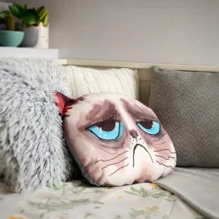 KADAX Coussin à motif imprimé mascotte chat 30x45 cm