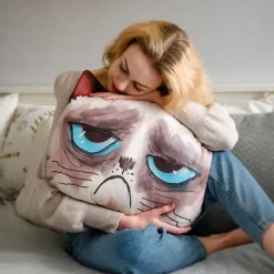 KADAX Coussin à motif imprimé mascotte chat 30x45 cm