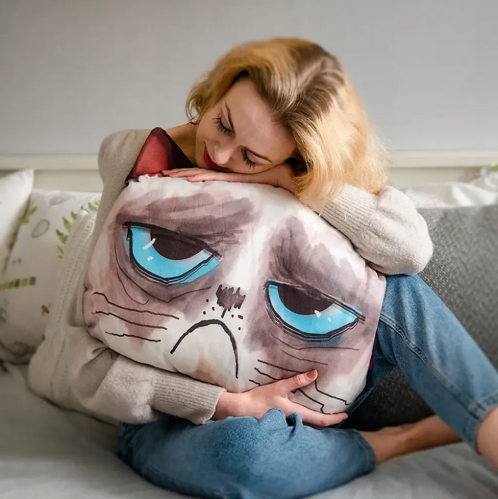 KADAX Coussin à motif imprimé mascotte chat 30x45 cm