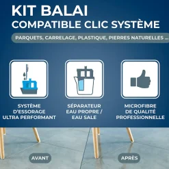 Kit balai mains sèches Starwax compatible clic système