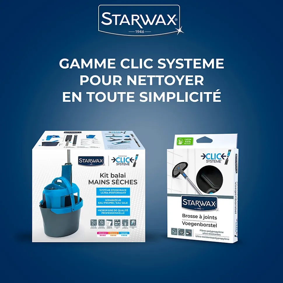 Kit balai mains sèches Starwax compatible clic système